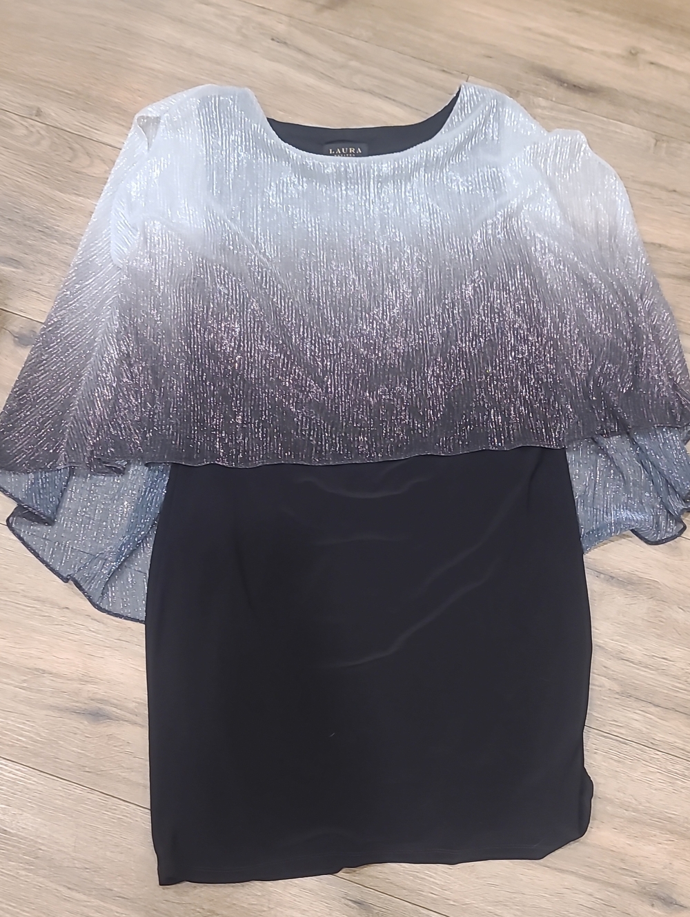 EUC Ombre Plisse Poncho Dress, Sz 10 Laura Petites